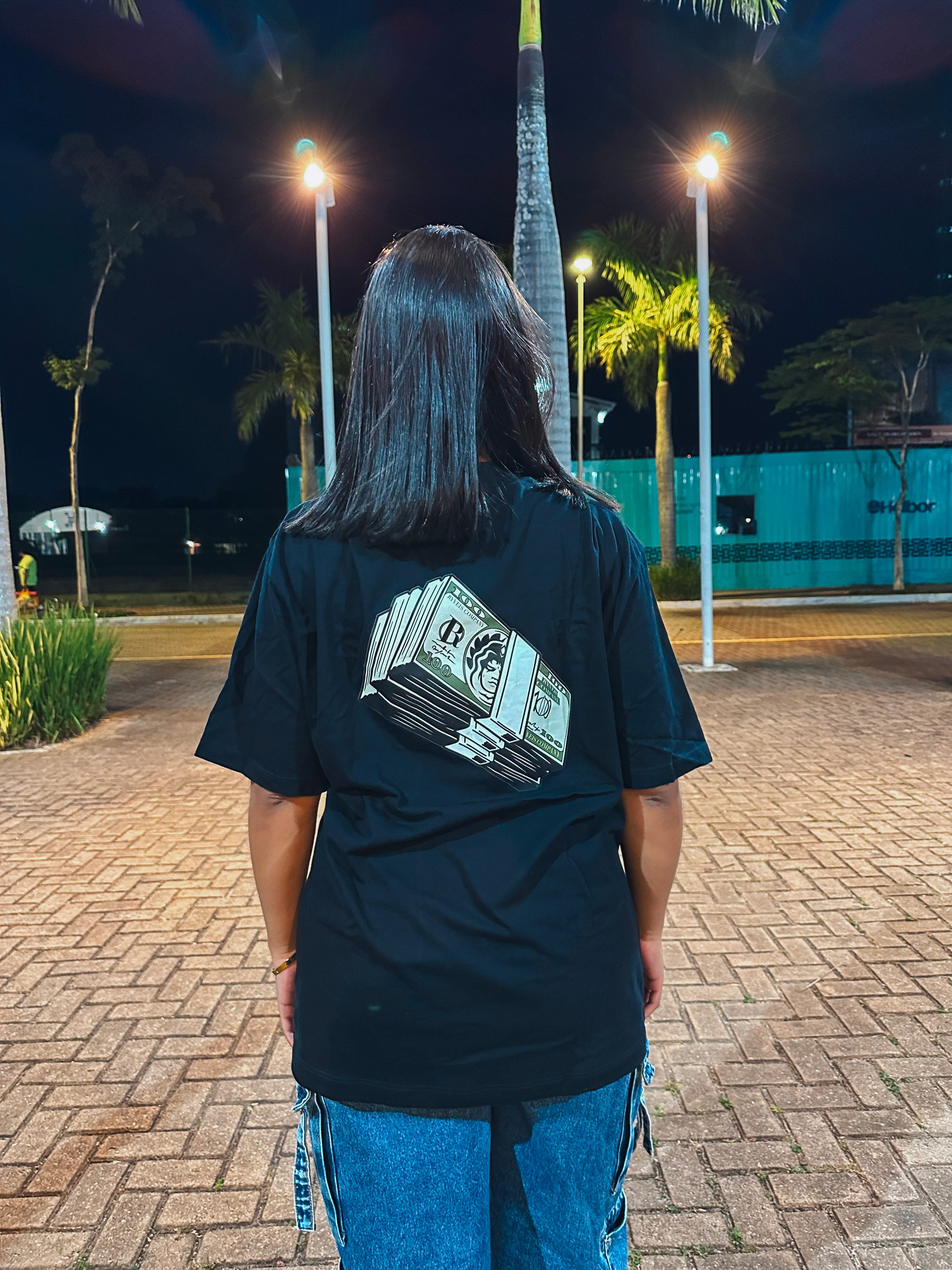 Camisa Overzised Feminina - Utopia Notas - Preta