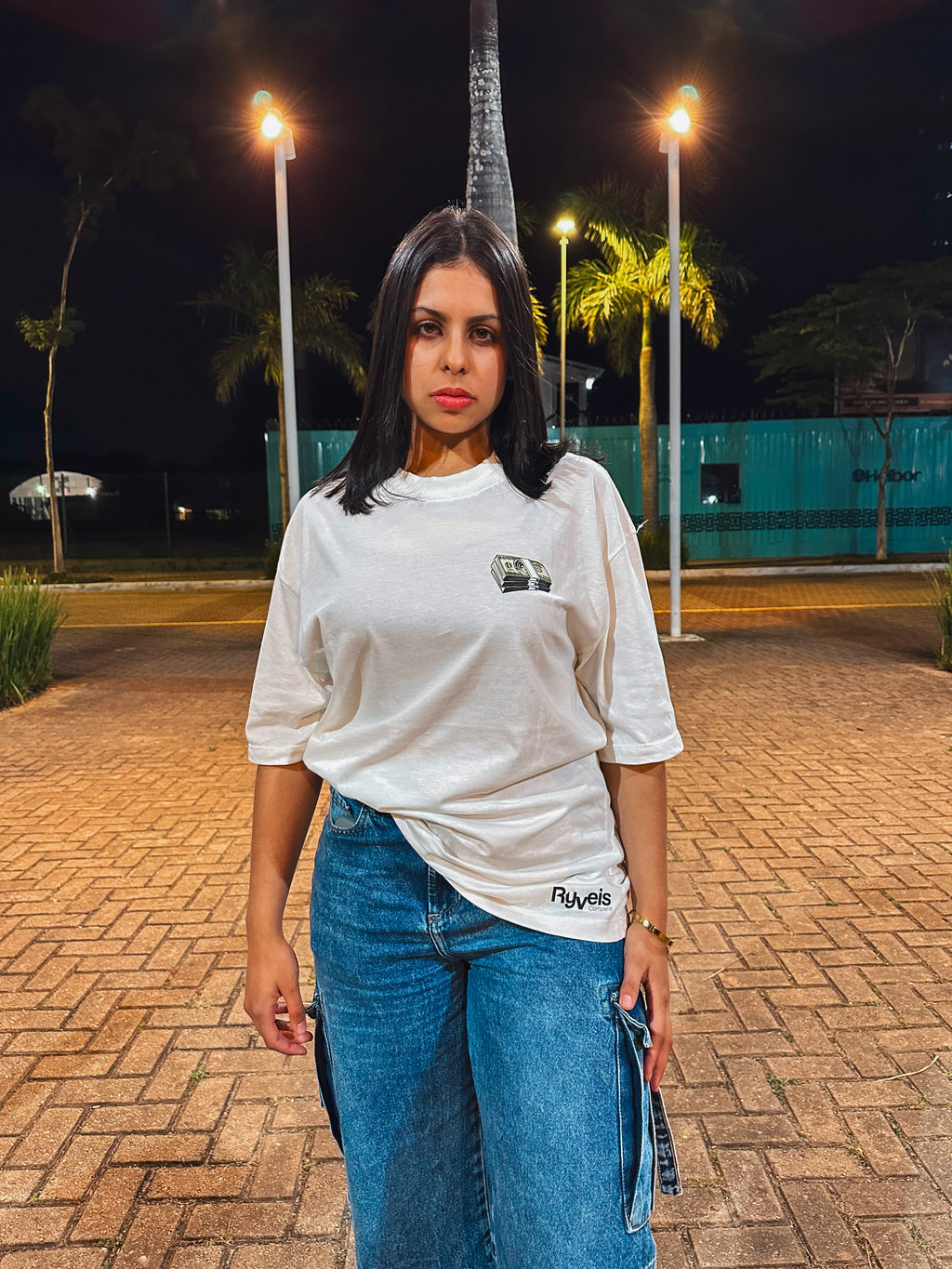 Camisa Overzised Feminino - Utopia Notas - Off-white