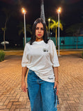 Camisa Overzised Feminino - Utopia Notas - Off-white